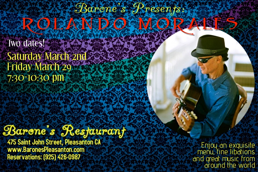 Rolando Morales performs with saxophonist Sonya Jason at Havana's in Walnut Creek at March 16, 2019