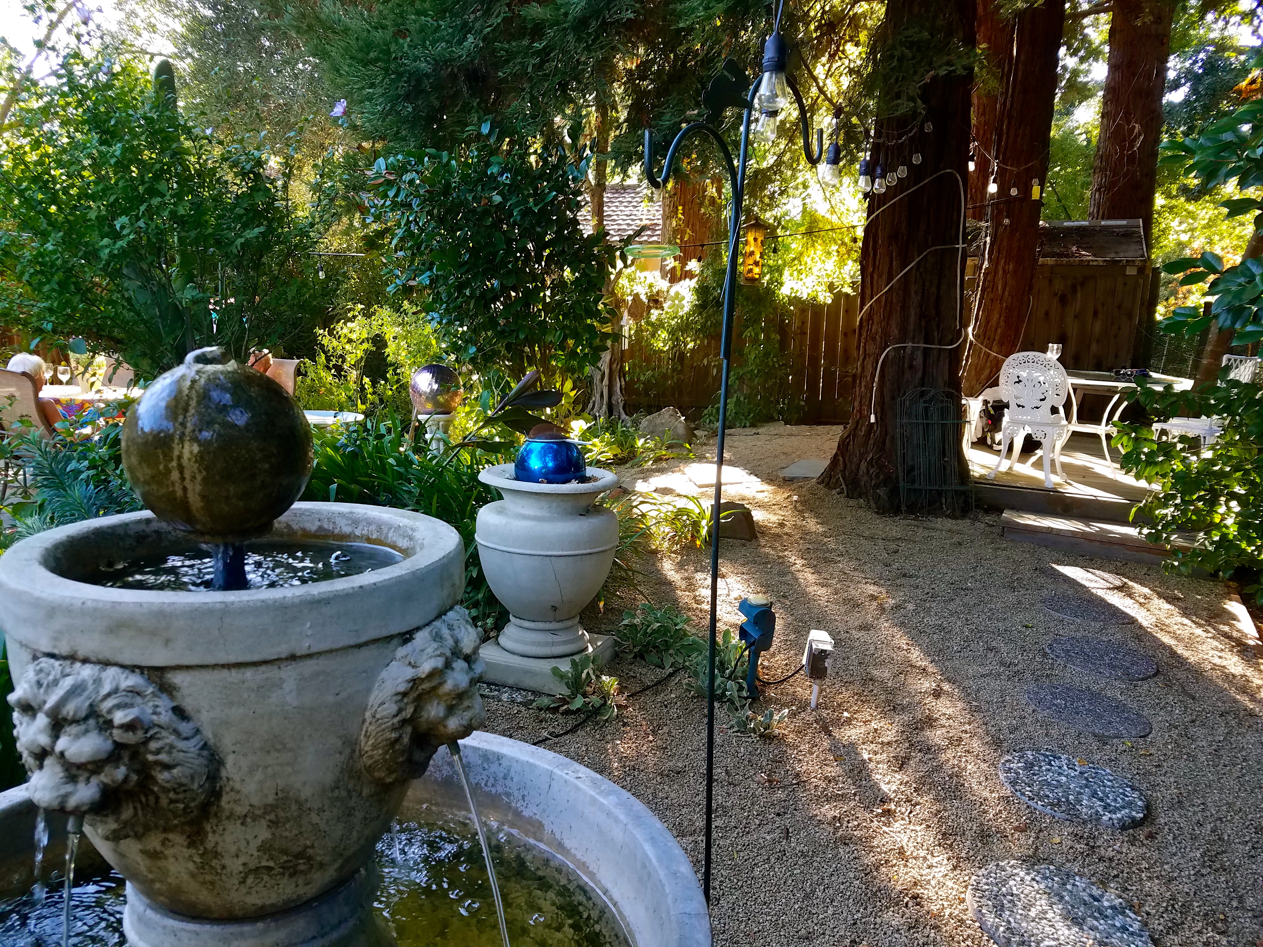 Just a slice of Sunday’s Garden Party in an expansive yard lined with redwoods, exotic flowers, deer and a creek