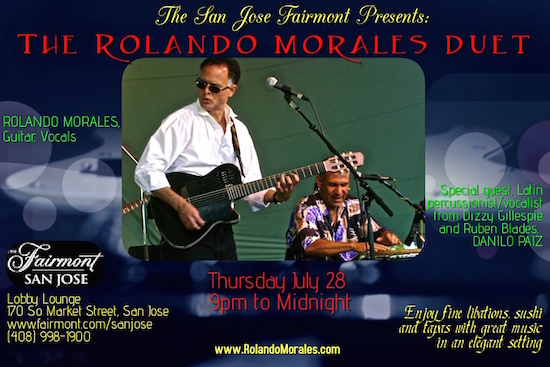 Rolando Morales and Danilo Paiz will perform at the Fairmont San Jose