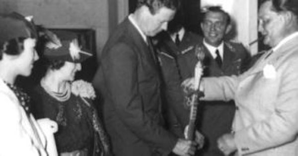 Hermann Göring presents Nazi Medal to Charles Lindbergh on behalf of Hitler