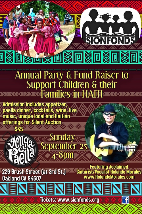 Rolando Morales performing Sionfonds Fundraiser for Haiti Families at Paella Venga on Sunday, September 25, 2016
