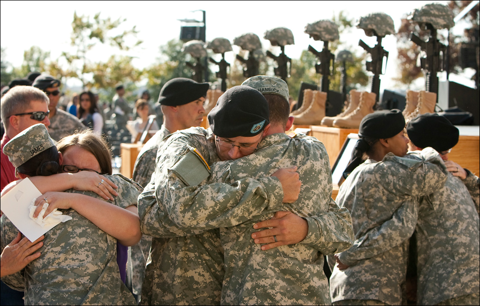 Veterans returning home.