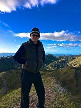 Rolando Morales enjoying the vistas in the Oakland Hills