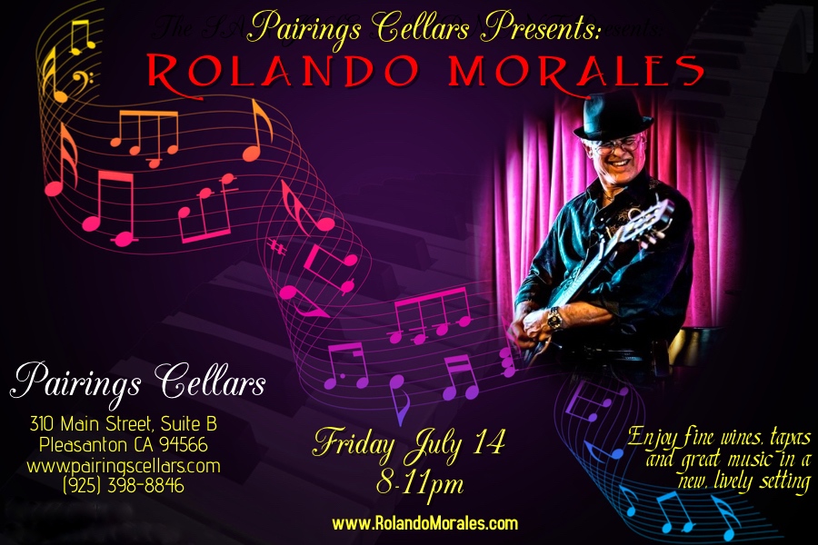 Rolando Morales performs at Pairings Cellars on July 14