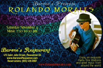 Rolando Morales entertains at Barone's November 4th, 2017