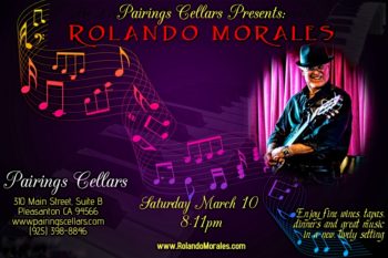 Rolando Morales entertains at Pairings Cellars on March 10, 2018