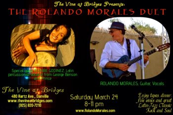 The beautiful Estaire Godinez joins Rolando Morales for a performance at The Vine at Bridges on Saturday March 24, 2018