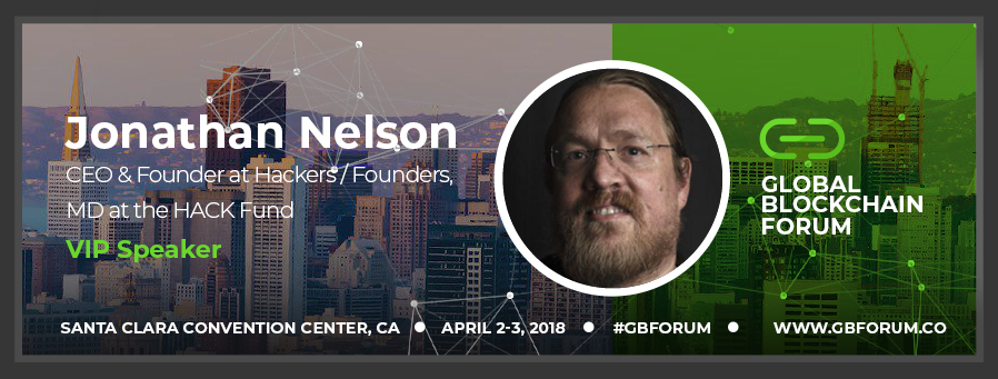 Jonathan Nelson speaks and leads panels at the Global Blockchain Forum