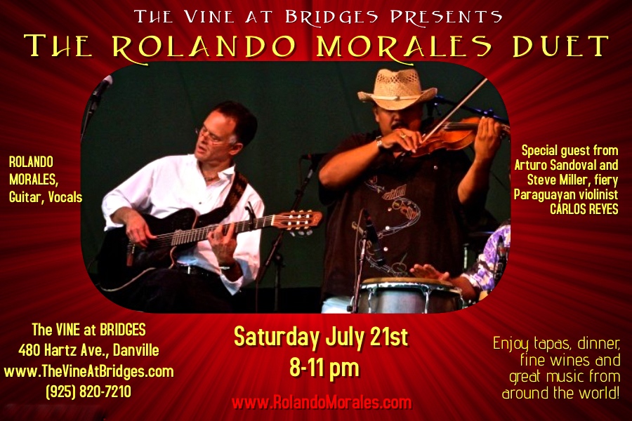 Carlos Reyes joins Rolando Morales at the Vine at Bridges, July 21 2018