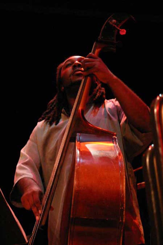 Gary Johnson, Bassist, at UC Jazz Ensembles show great promise. He is fabulous.