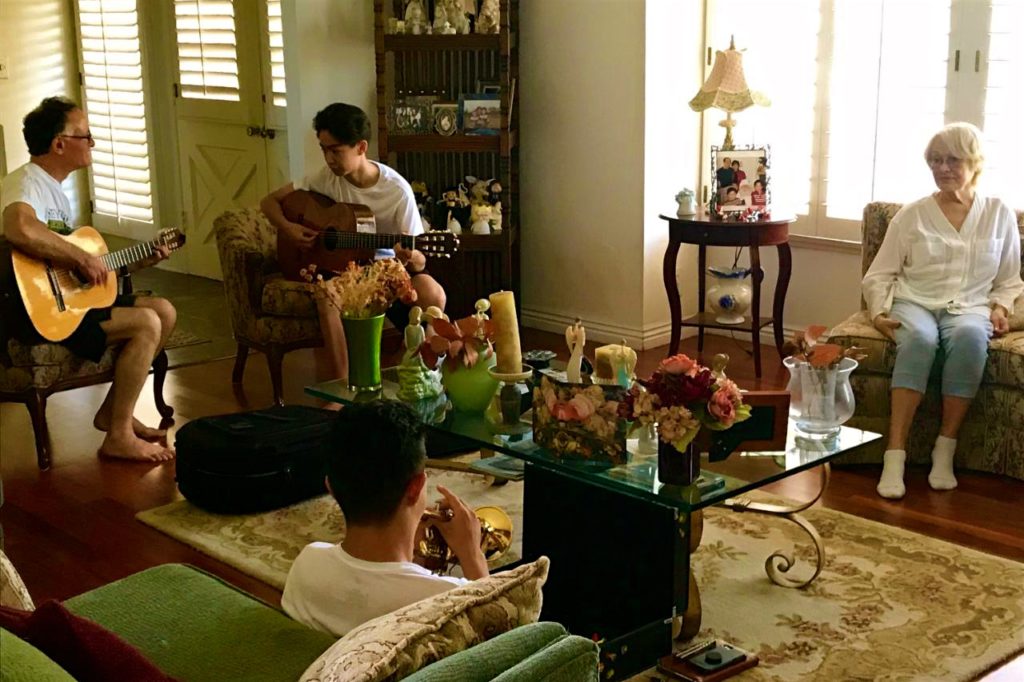 Rolando Morales enjoying some time playing with his nephews. 