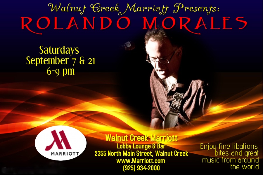 Rolando Morales will perform at the Walnut Creek Marriott on September 7 and September 21, 2019