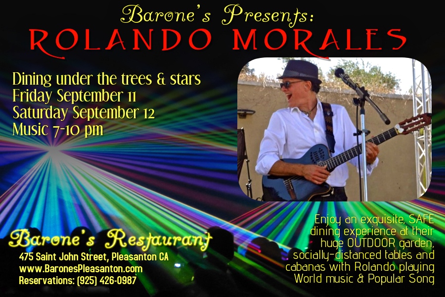 Rolando Morales will perform on Friday September 11, 2020 at Elevation LVK