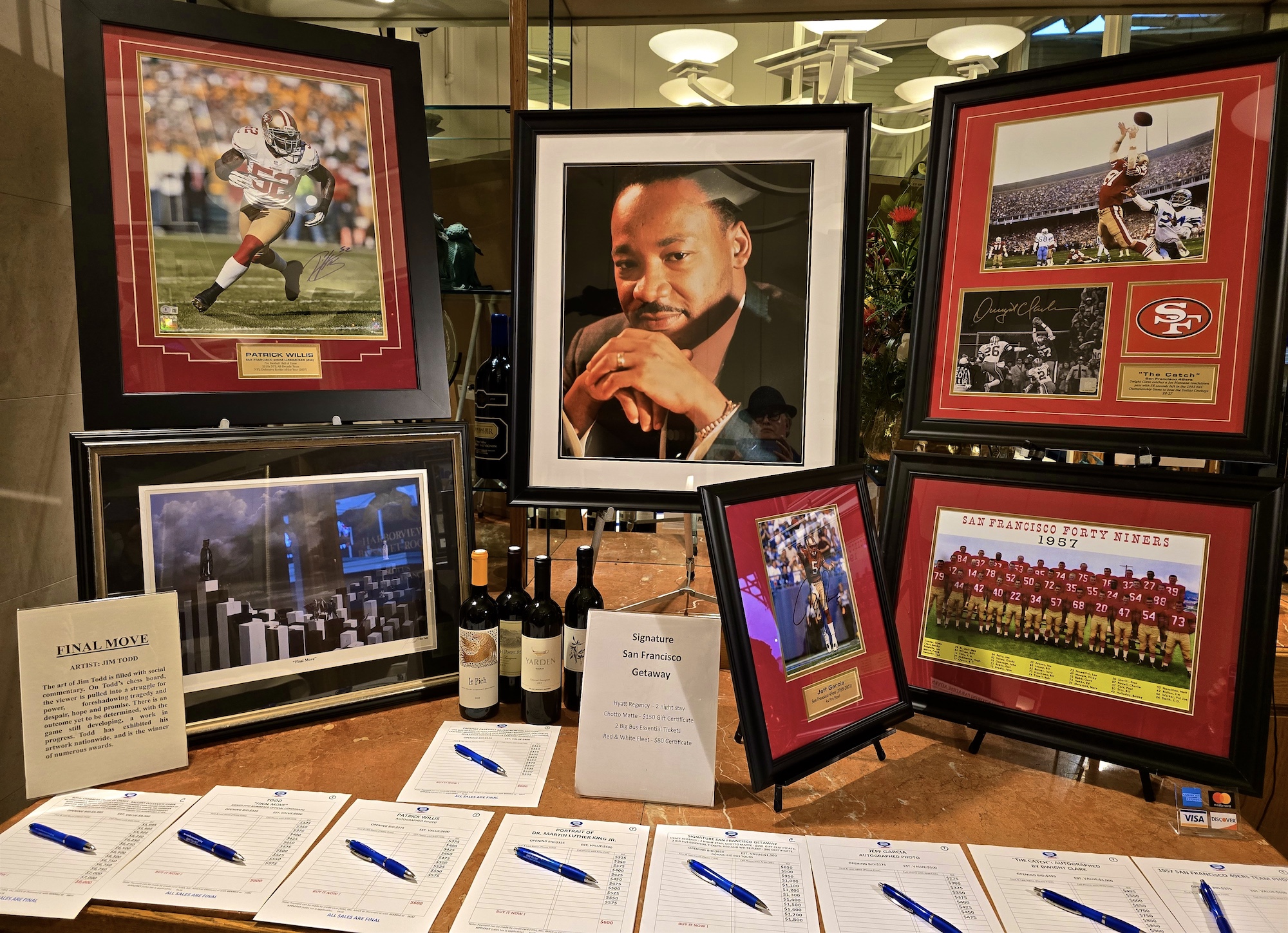 Just a few of the items for auction at the Tackle Hunger Event.