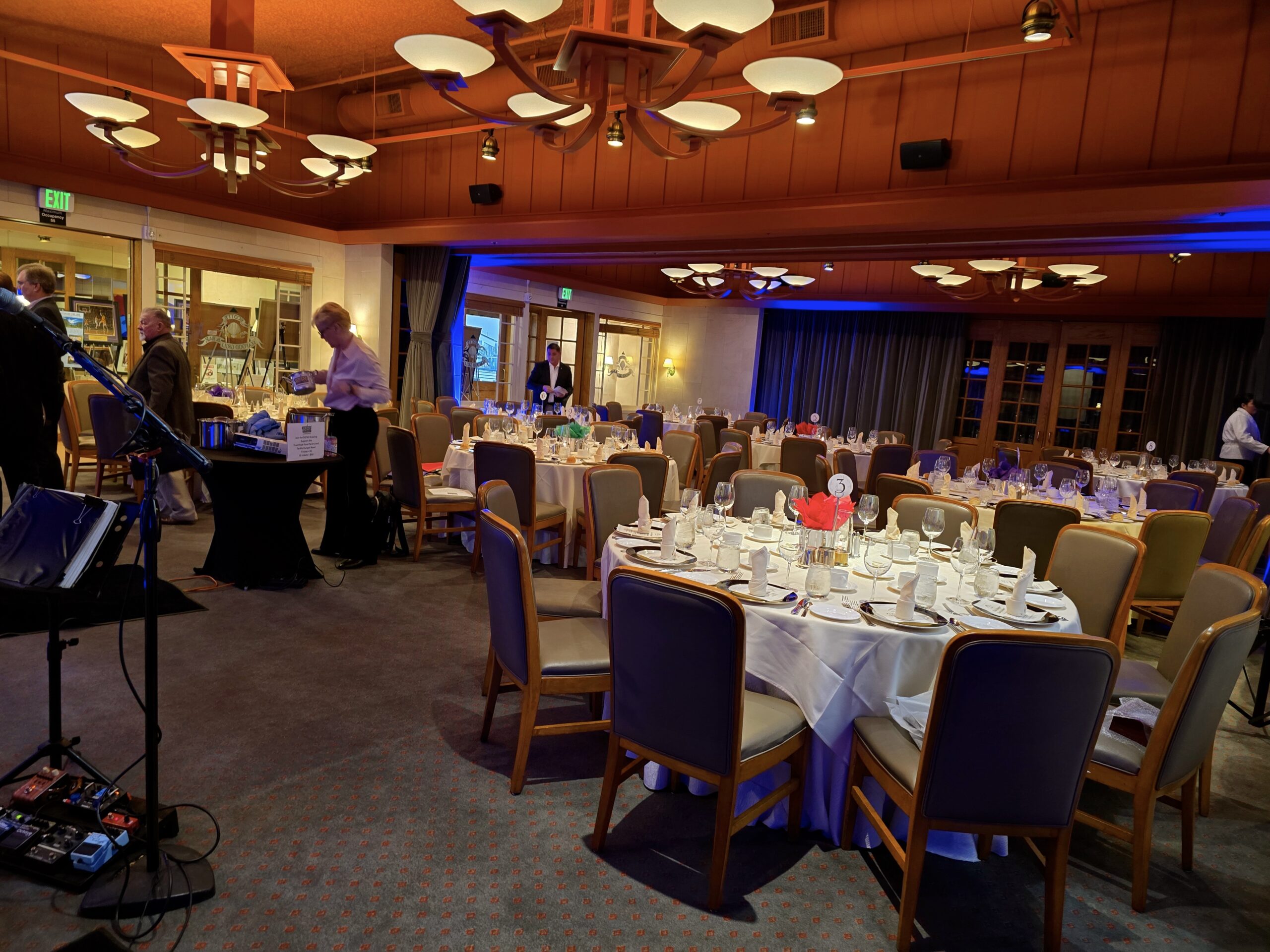 Setting up for the Tackle Hunger event