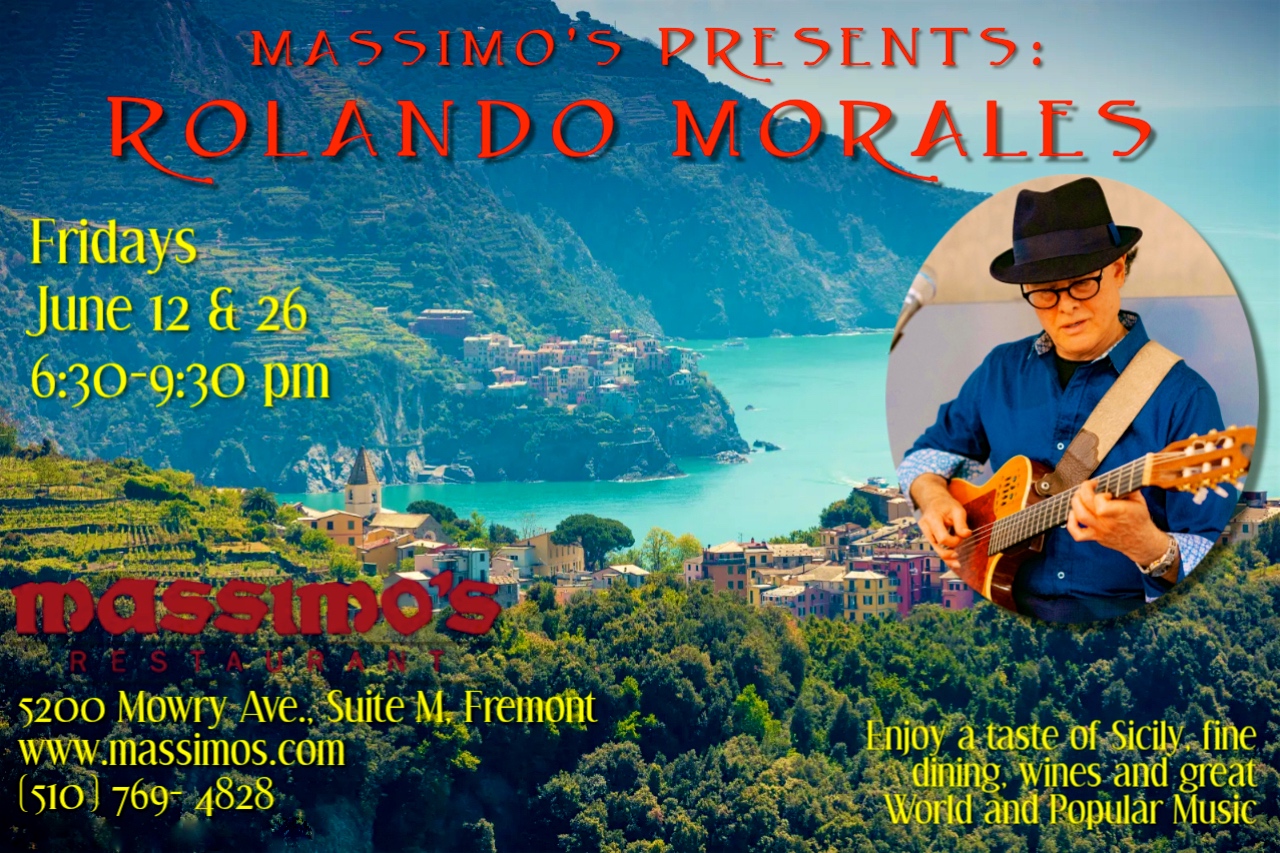 Rolando Morales - Massimo's Restaurant on June 12, 2026 6:30 pm - 9:30 pm.